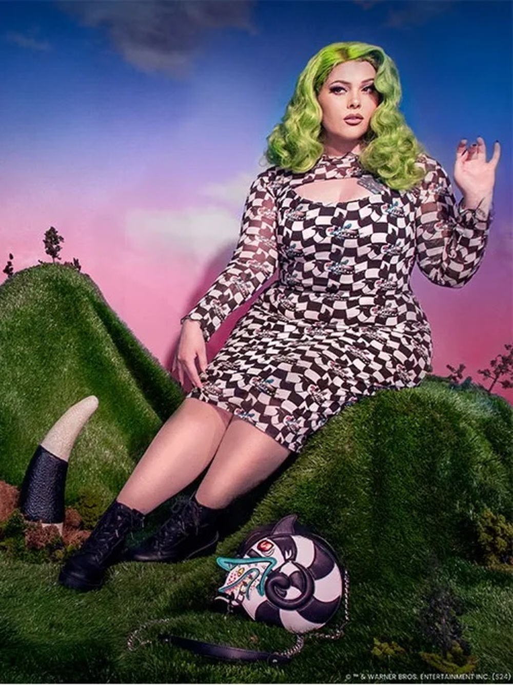 Vixen by Micheline Pitt Beetlejuice Sandworm Wiggle Dress w Bolero